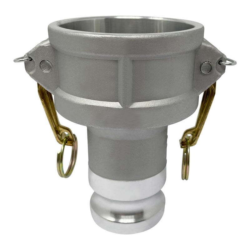 Gloxco Aluminum Type DA Cam and Groove Hose Fitting, Reducer, 3" Female Camlock x 2" Male Camlock (CAM-3020-DA-AL) - Image 1